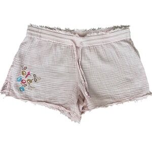 Anthropologie NWOT Romilly Shorts.Embroidered w/ Floral detail.Blush. Women LG